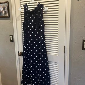 Navy with white polkadot dress